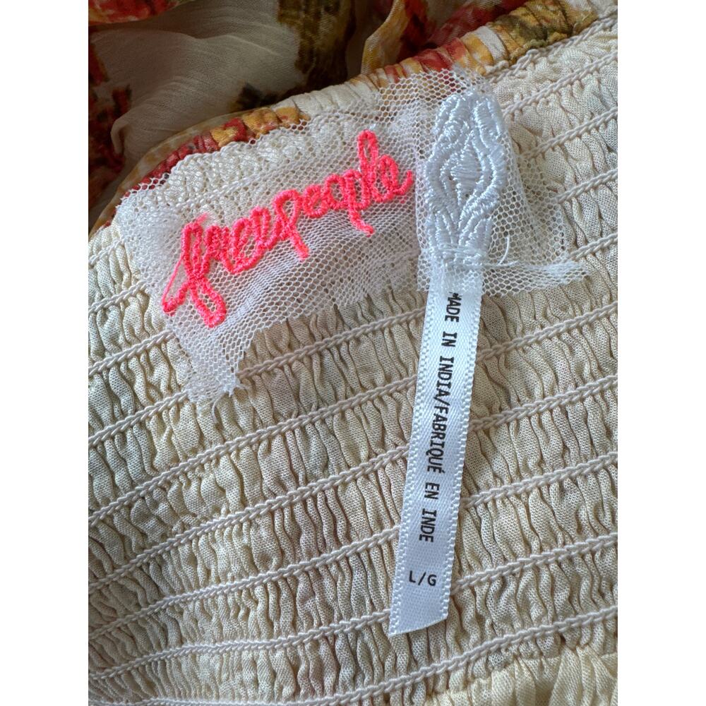 FREE PEOPLE Timeless Tapestry Maxi Dress Handkerchief Hem Boho Large NWT - Picture 12 of 13